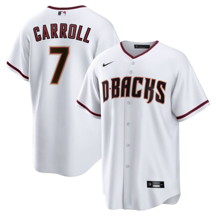 Men’s Arizona Diamondbacks Corbin Carroll Nike White Home Replica Player Jersey