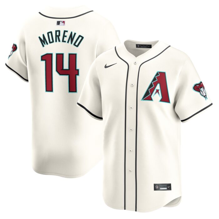 Men’s Arizona Diamondbacks Gabriel Moreno Nike White Home Limited Player Jersey