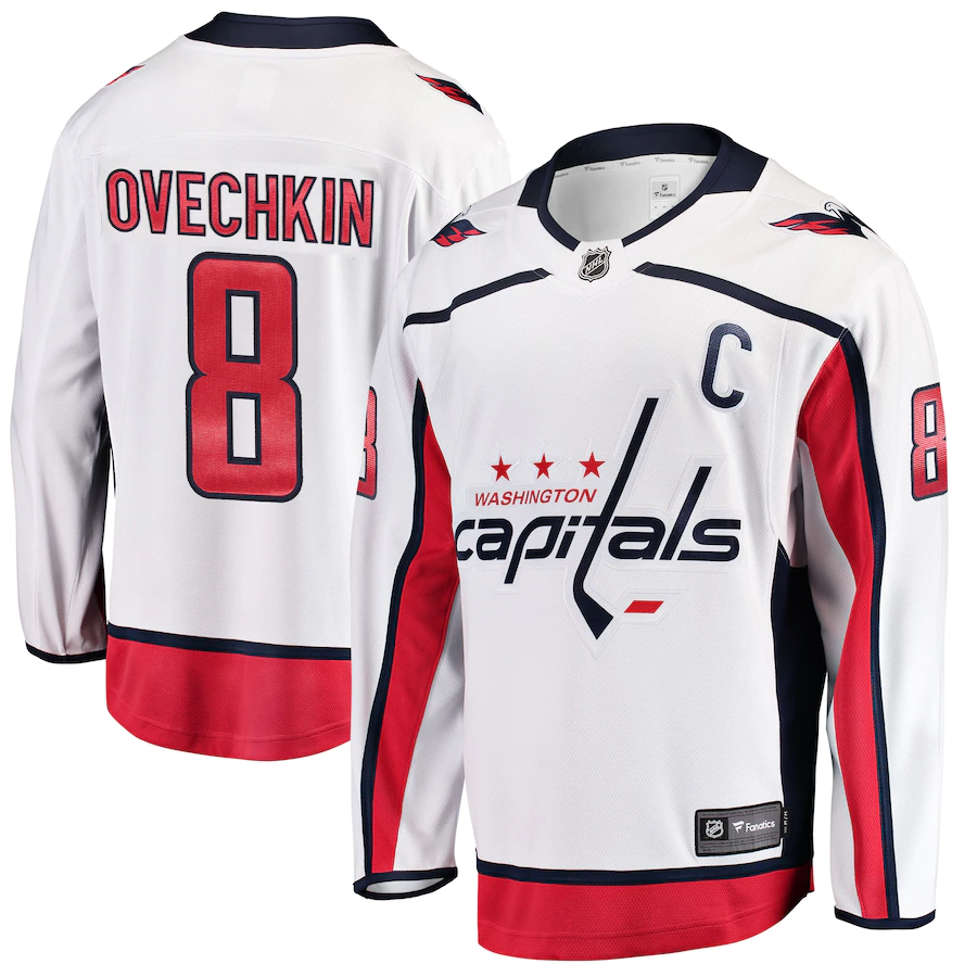 Men's Washington Capitals 8 Alexander Ovechkin White Breakaway Player Jersey