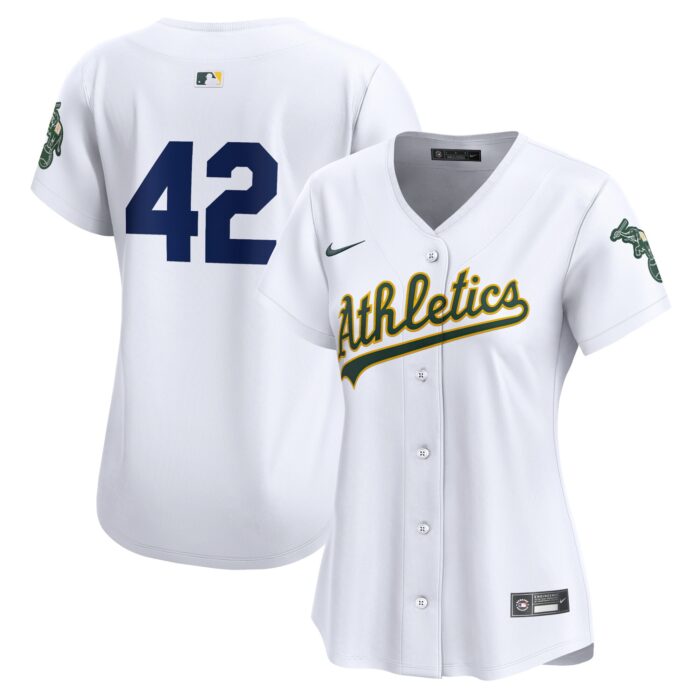 Women’s Oakland Athletics Nike White 2024 Jackie Robinson Day Home Limited Jersey
