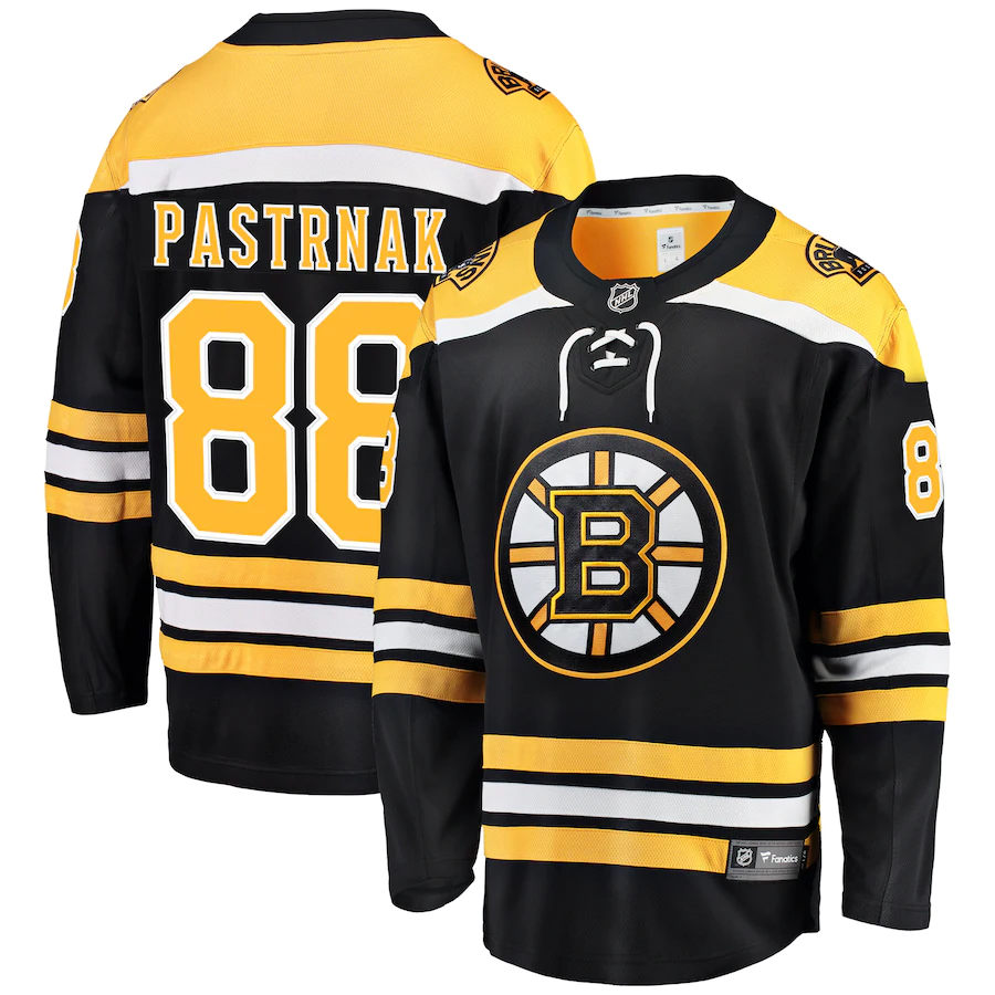 Men's Boston Bruins 88 David Pastrnak Fanatics Branded Premier Breakaway Player Jersey