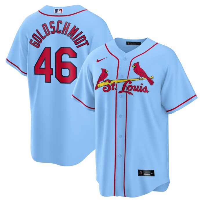 Men’s St. Louis Cardinals Paul Goldschmidt Nike Light Blue Alternate Replica Player Name Jersey