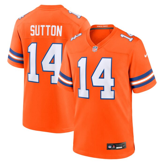 Men’s Denver Broncos Courtland Sutton Nike Orange Mile High Collection 1977 Throwback Player Game Jersey