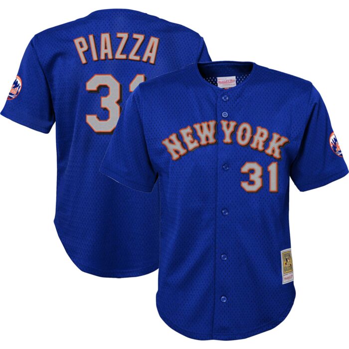 Youth New York Mets Mike Piazza Mitchell & Ness Royal Cooperstown Collection Mesh Batting Practice Jersey