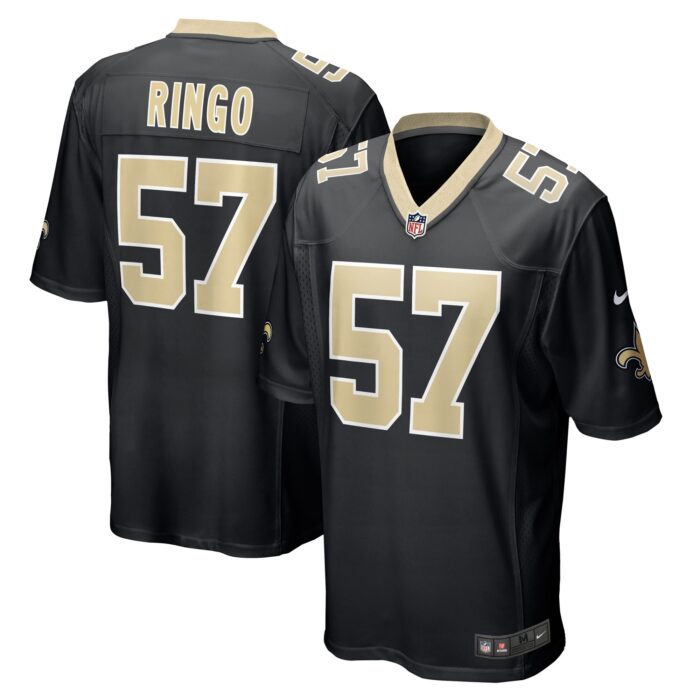 Men’s New Orleans Saints Christian Ringo Nike Black Game Player Jersey