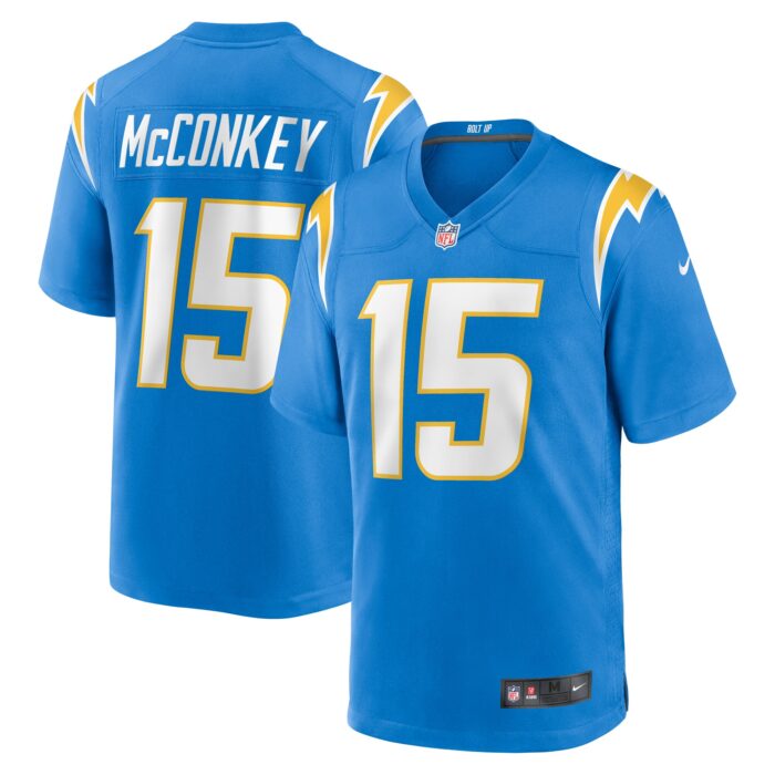 Men’s Los Angeles Chargers Ladd McConkey Nike Powder Blue 2024 NFL Draft Player Game Jersey