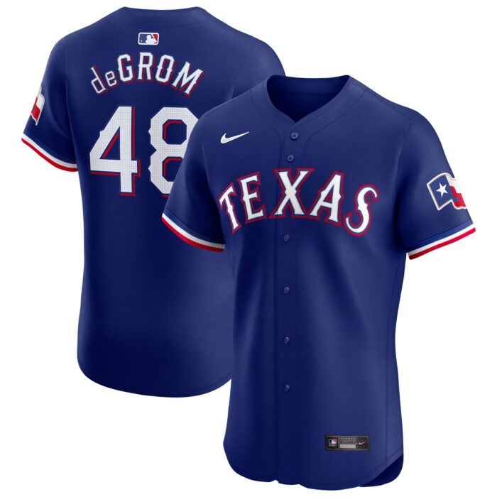 Men’s Texas Rangers Jacob deGrom Nike Royal Alternate Elite Player Jersey