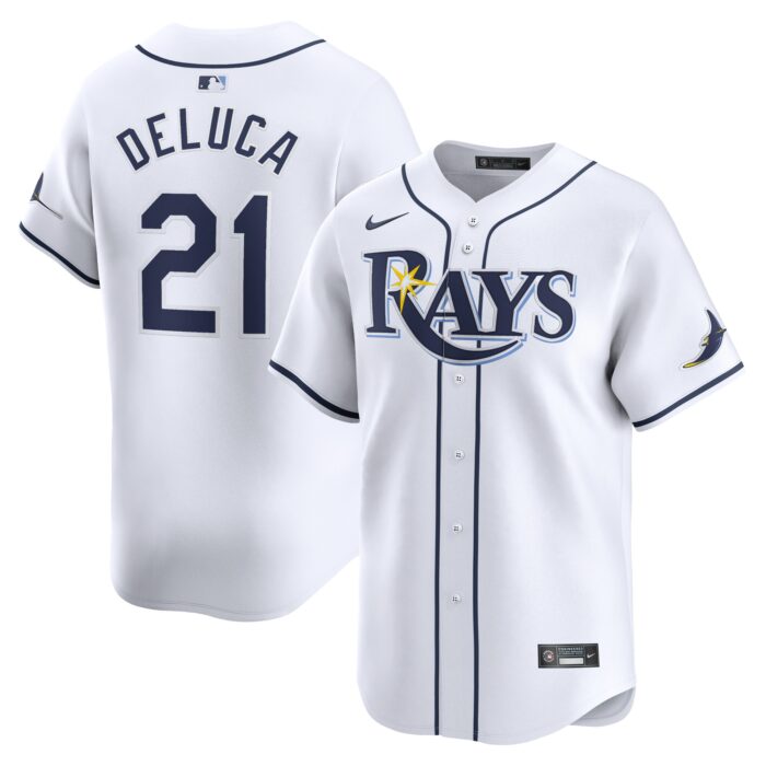 Men’s Tampa Bay Rays Jonny DeLuca Nike White Home Limited Player Jersey