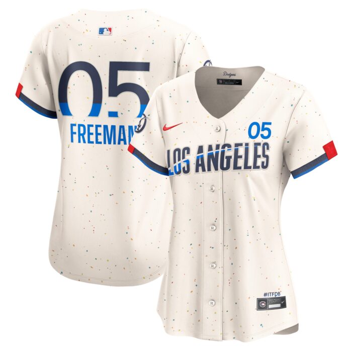 Women’s Los Angeles Dodgers Freddie Freeman Nike Cream 2024 City Connect Limited Player Jersey