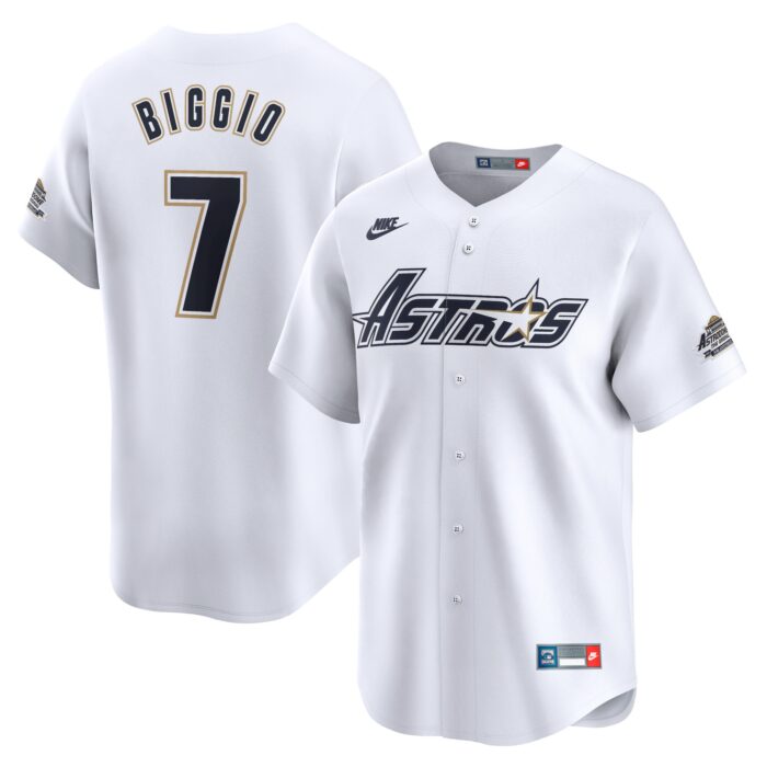 Men’s Houston Astros Craig Biggio Nike White Throwback Cooperstown Collection Limited Jersey