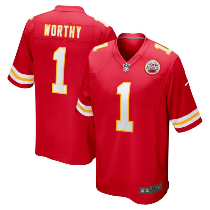 Men’s Kansas City Chiefs Xavier Worthy Nike Red 2024 NFL Draft First Round Pick Player Game Jersey