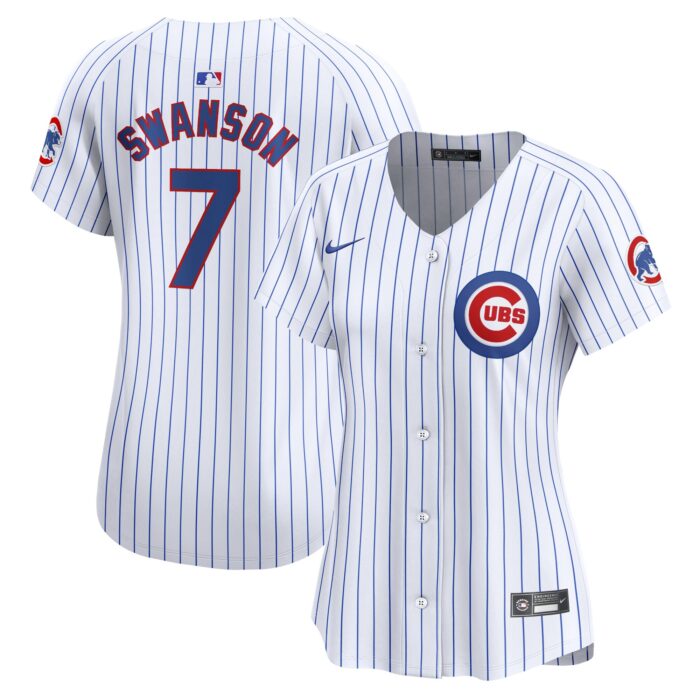 Women’s Chicago Cubs Dansby Swanson Nike White Home Limited Player Jersey