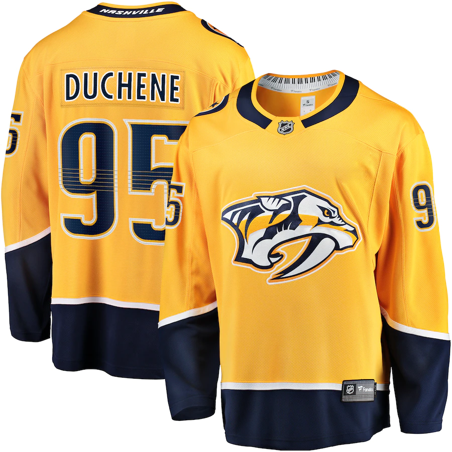 Men's Nashville Predators 95 Matt Duchene Gold Breakaway Player Jersey