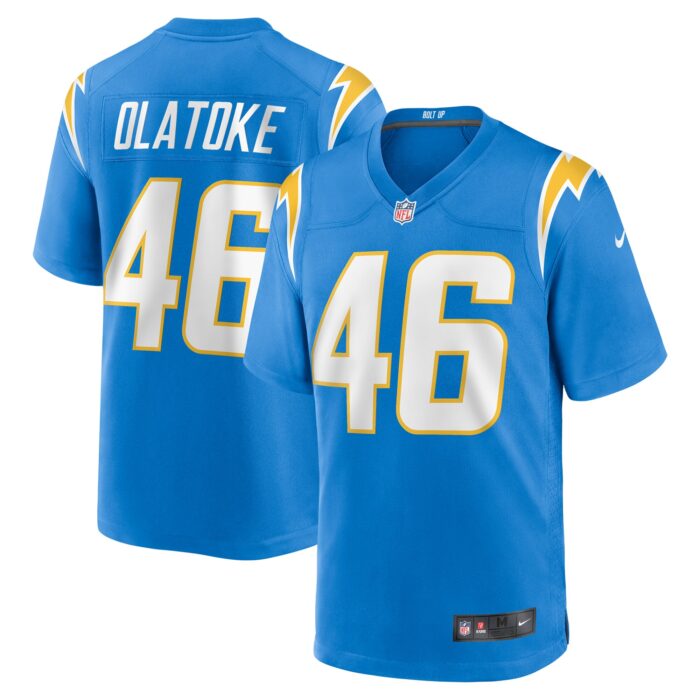 Men’s Los Angeles Chargers Praise Olatoke Nike Powder Blue Team Game Jersey