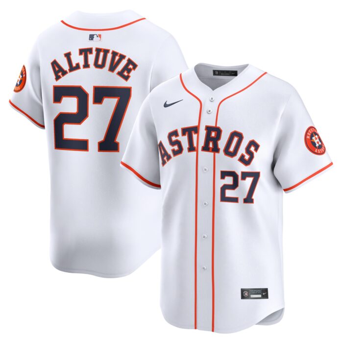 Men’s Houston Astros Jose Altuve Nike White Home Limited Player Jersey