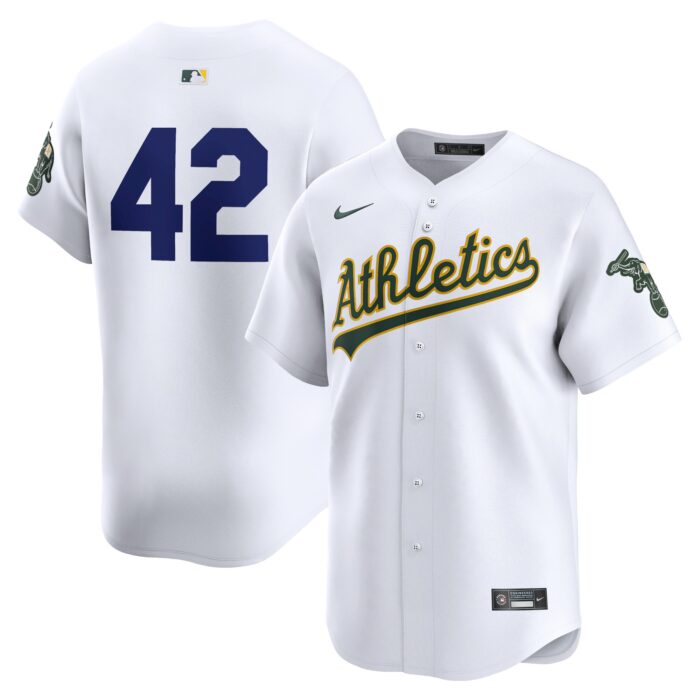 Men’s Oakland Athletics Nike White 2024 Jackie Robinson Day Home Limited Jersey