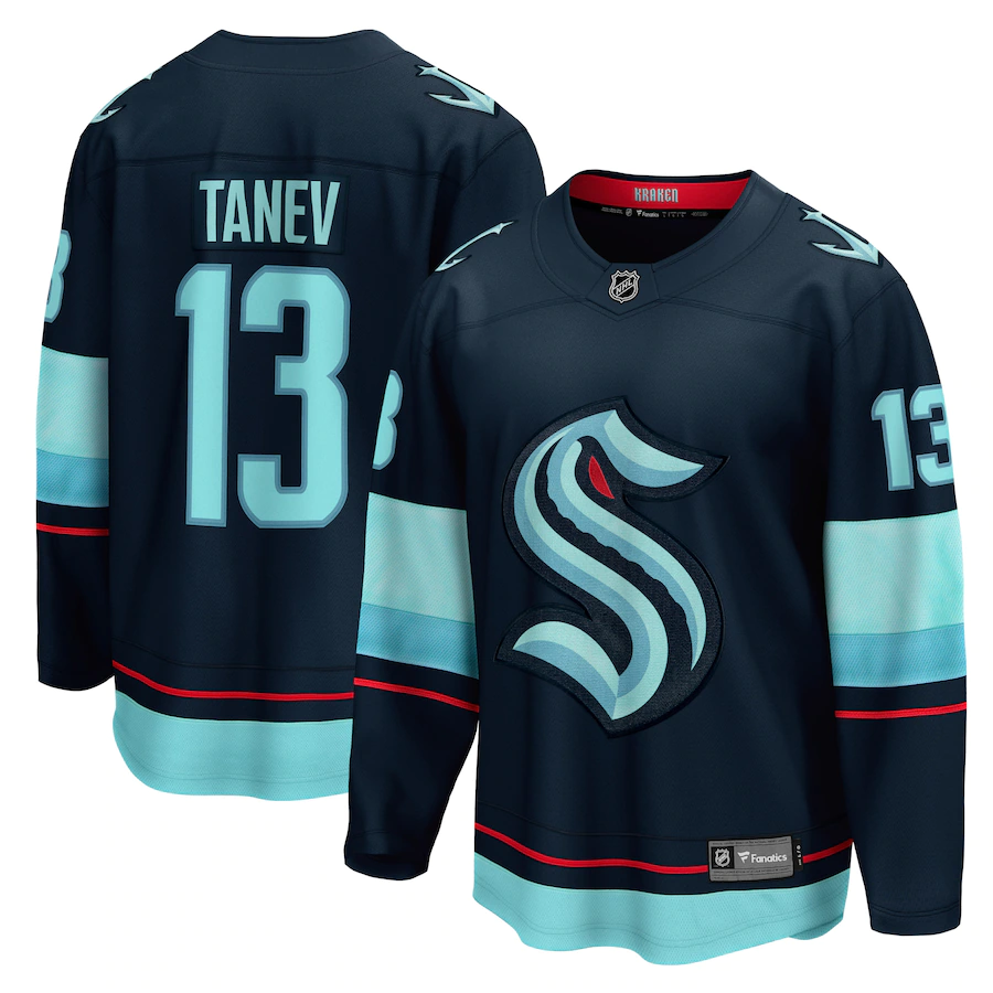 Men's Seattle Kraken 13 Brandon Tanev Deep Sea Blue Home Premier Breakaway Player Jersey