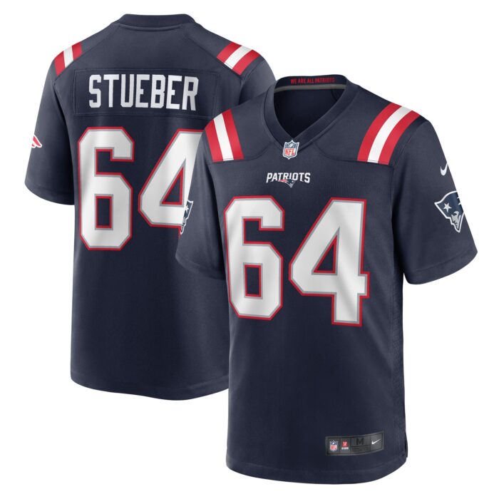 Men’s New England Patriots Andrew Stueber Nike Navy Game Player Jersey