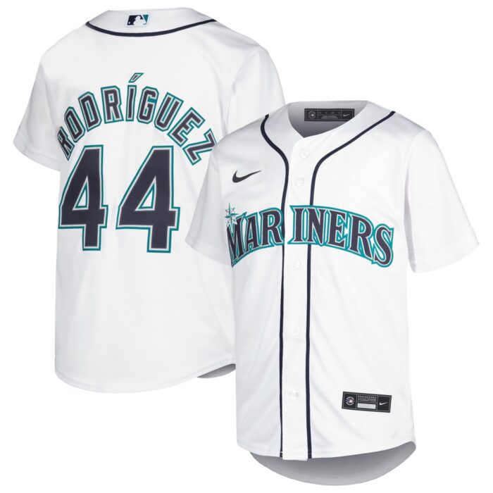 Youth Seattle Mariners Julio Rodríguez Nike White Home Replica Player Jersey