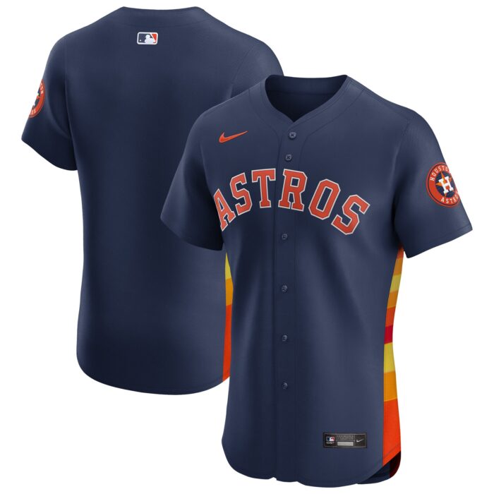 Men’s Houston Astros Nike Navy Alternate Vapor Premier Elite Patch Jersey