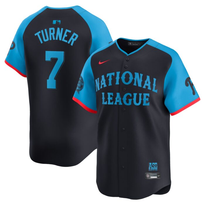 Men’s National League Trea Turner Nike Navy 2024 MLB All-Star Game Limited Player Jersey