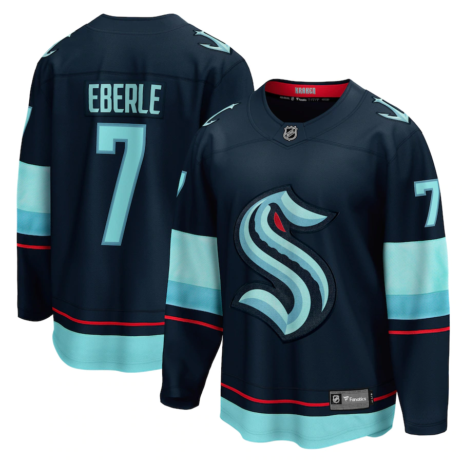 Men's Seattle Kraken 7 Jordan Eberle Deep Sea Blue Home Premier Breakaway Player Jersey