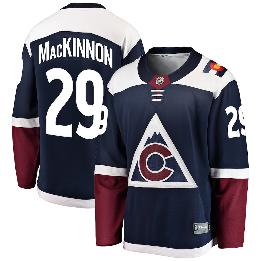 Men's Colorado Avalanche 29 Nathan MacKinnon Navy Alternate Breakaway Player Jersey