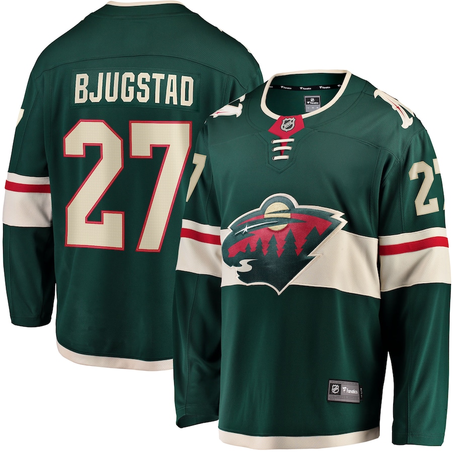 Men's Minnesota Wild Nick Bjugstad Fanatics Branded Green Home Breakaway Jersey
