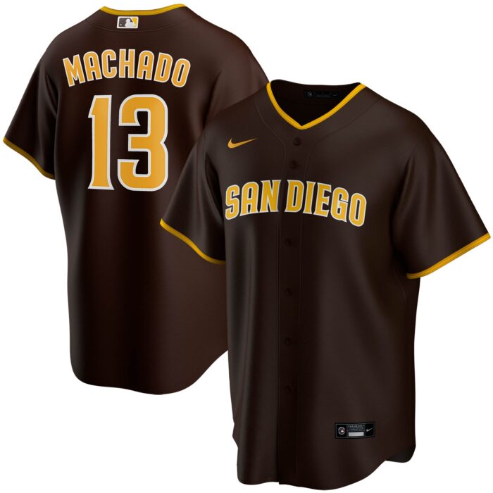 Men’s San Diego Padres Manny Machado Nike Brown Alternate Replica Player Jersey