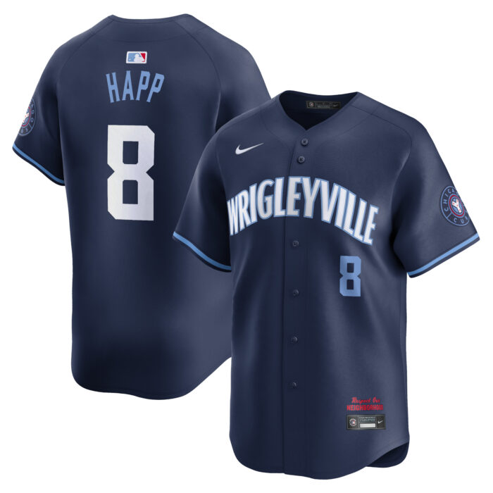 Men’s Chicago Cubs Ian Happ Nike Navy City Connect Limited Player Jersey