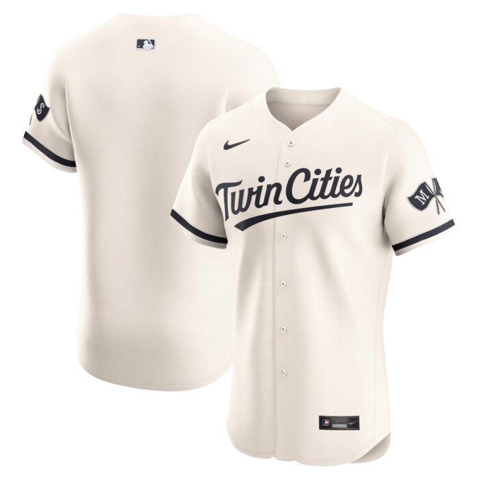 Men’s Minnesota Twins Nike Cream Alternate Vapor Premier Elite Patch Jersey