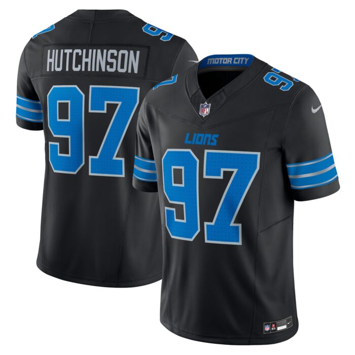 Men’s Detroit Lions Aidan Hutchinson Nike Black 2nd Alternate Vapor F.U.S.E. Limited Jersey