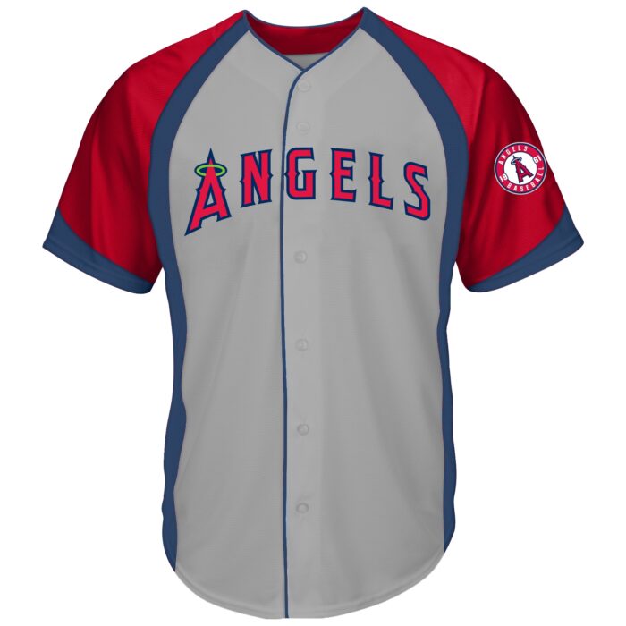 Men’s Los Angeles Angels Profile Gray Big & Tall Colorblock Team Fashion Jersey