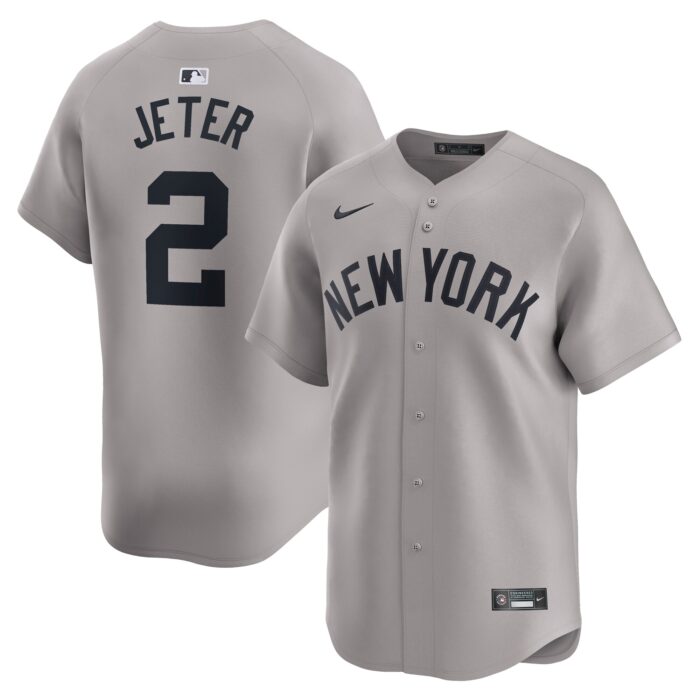 Men’s New York Yankees Derek Jeter Nike Gray Away Limited Player Jersey
