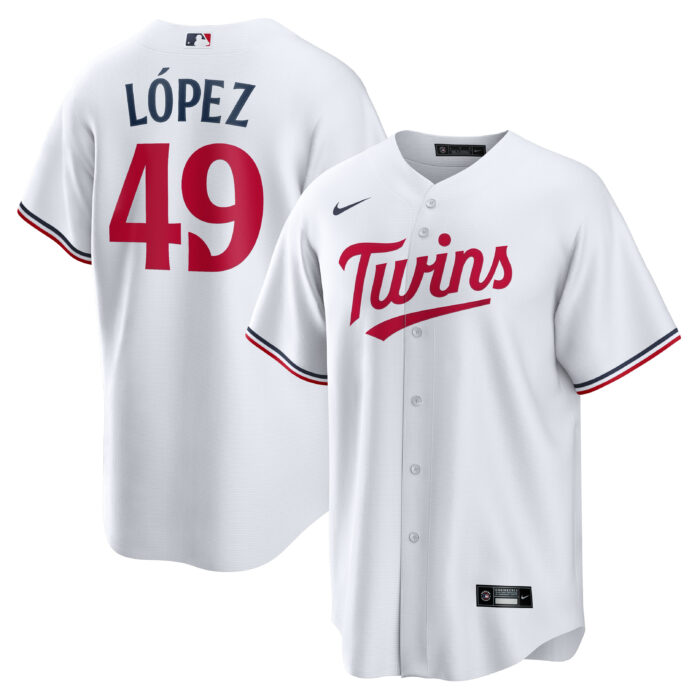 Men’s Minnesota Twins Pablo López Nike White Home Replica Player Jersey