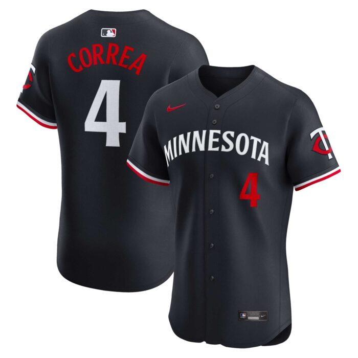 Men’s Minnesota Twins Carlos Correa Nike Navy Alternate Elite Player Jersey