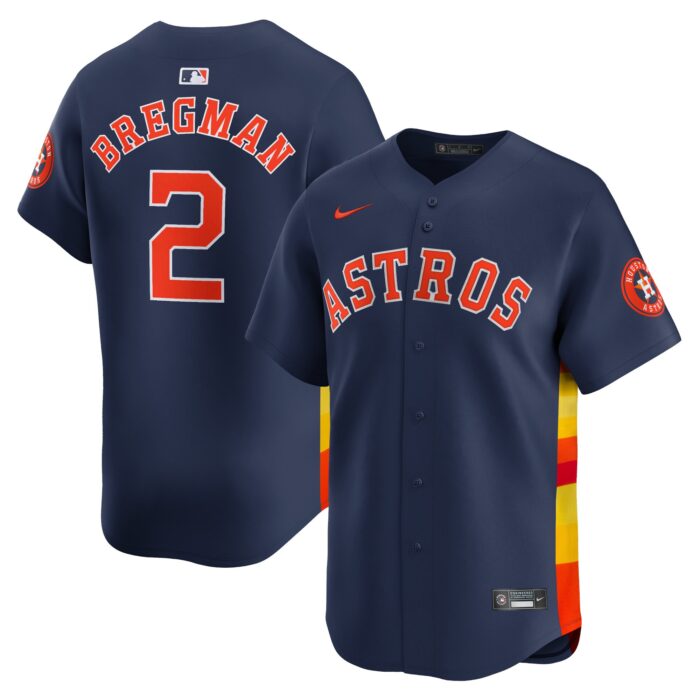 Men’s Houston Astros Alex Bregman Nike Navy Alternate Limited Player Jersey