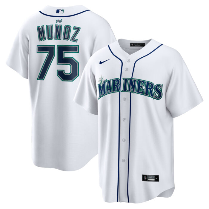 Men’s Seattle Mariners Andrés Muñoz Nike White Home Replica Player Jersey