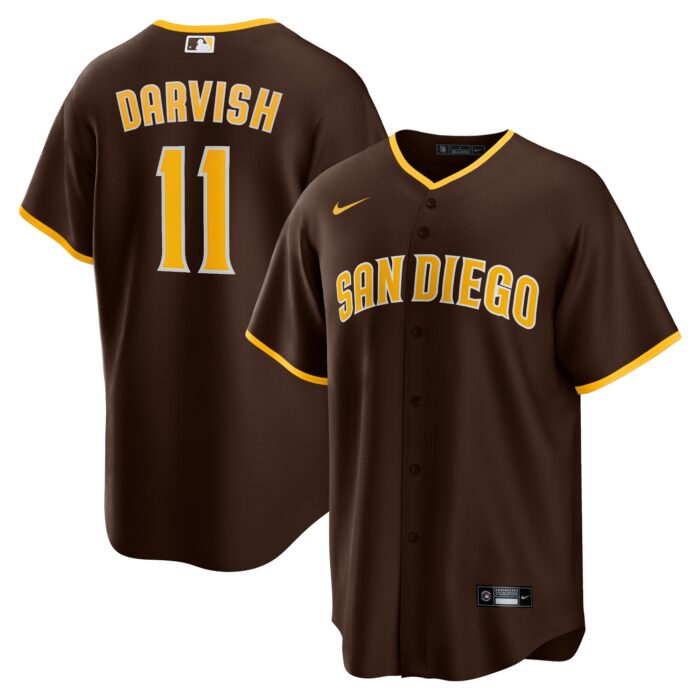 Men’s San Diego Padres Yu Darvish Nike Brown Alternate Replica Player Jersey
