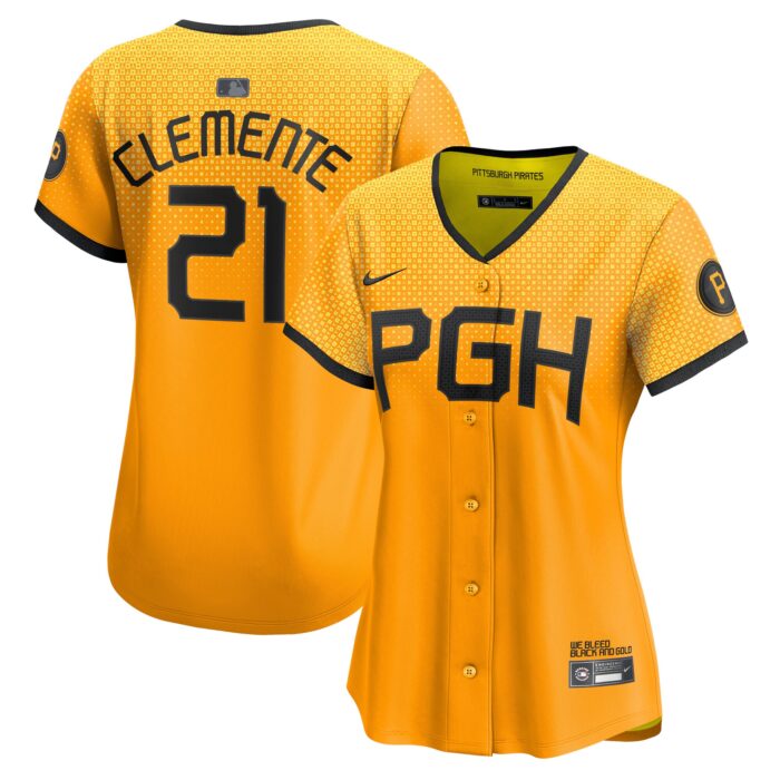 Women’s Pittsburgh Pirates Roberto Clemente Nike No Color City Connect Limited Player Jersey