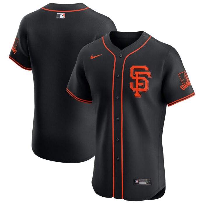 Men’s San Francisco Giants Nike Black Alternate Vapor Premier Elite Patch Jersey