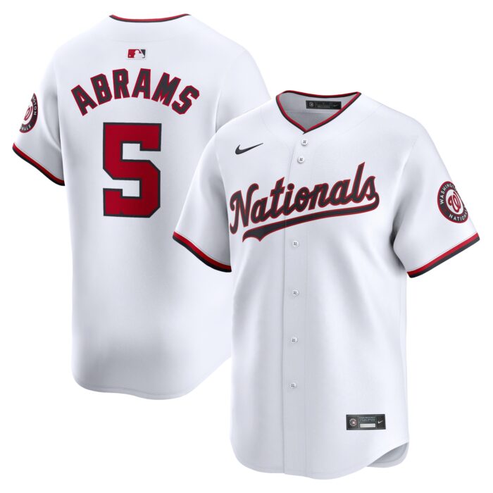 Men’s Washington Nationals CJ Abrams Nike White Home Limited Player Jersey