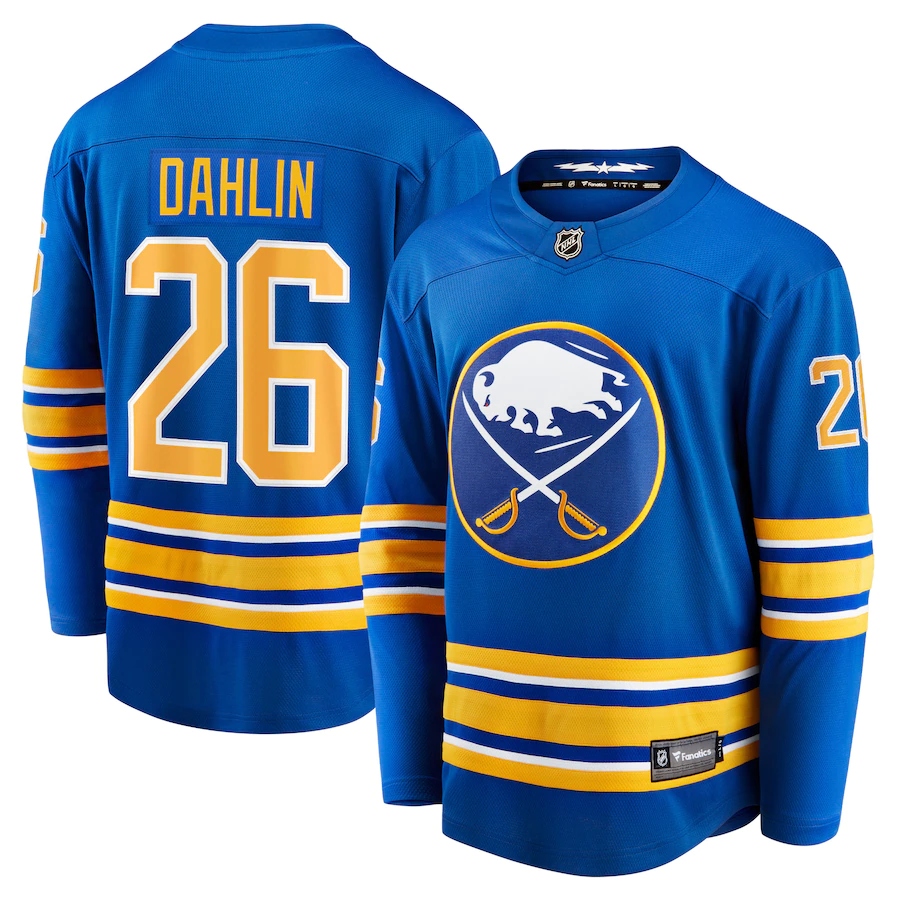 Men's Buffalo Sabres 26 Rasmus Dahlin Fanatics Branded Royal Home Premier Breakaway Player Jersey