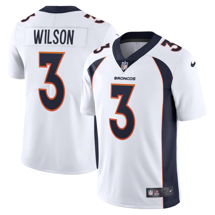 Men’s Denver Broncos Russell Wilson Nike White Team Vapor Limited Jersey