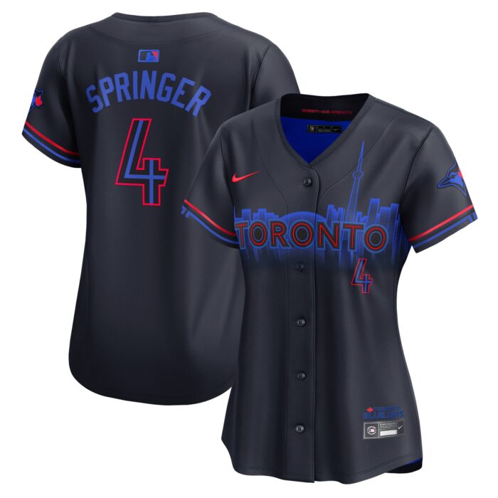Women’s Toronto Blue Jays George Springer Nike Navy 2024 City Connect Limited Player Jersey