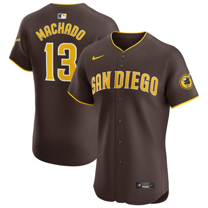 Men’s San Diego Padres Manny Machado Nike Brown Road Elite Player Jersey