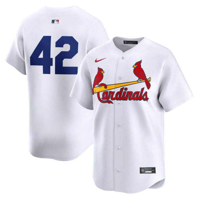 Men’s St. Louis Cardinals Nike White 2024 Jackie Robinson Day Home Limited Jersey