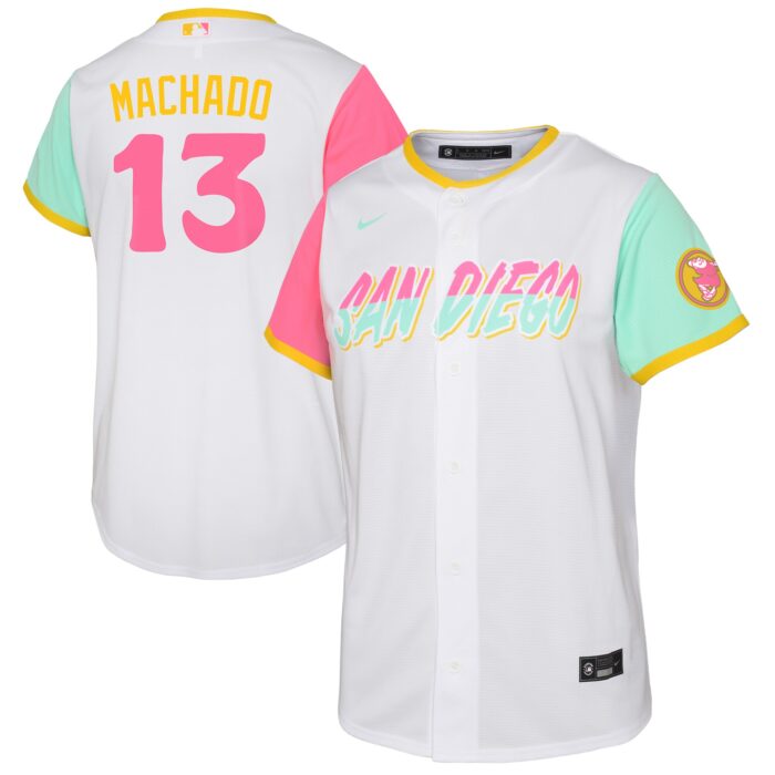 Toddler San Diego Padres Manny Machado Nike White City Connect Replica Player Jersey