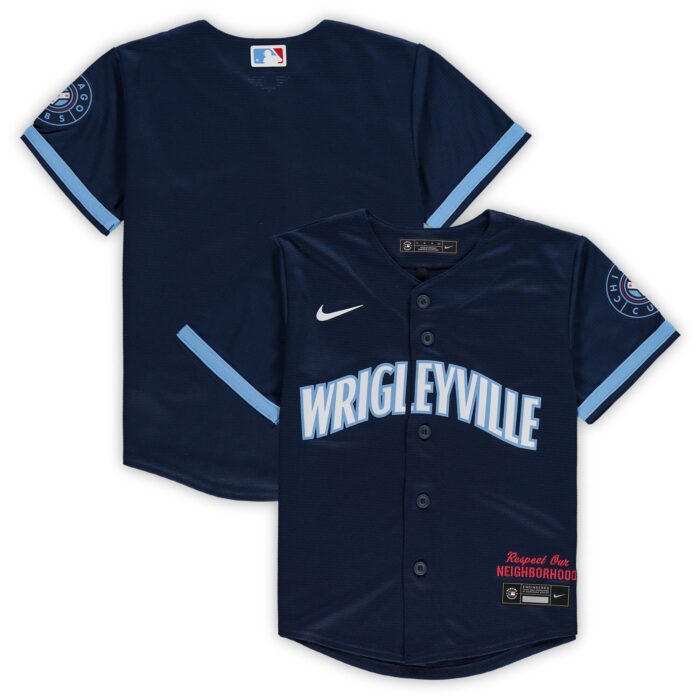 Preschool Chicago Cubs Nike Navy MLB City Connect Replica Team Jersey