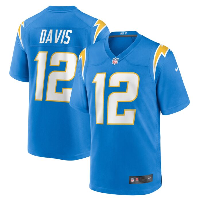 Men’s Los Angeles Chargers Derius Davis Nike Powder Blue Team Game Jersey